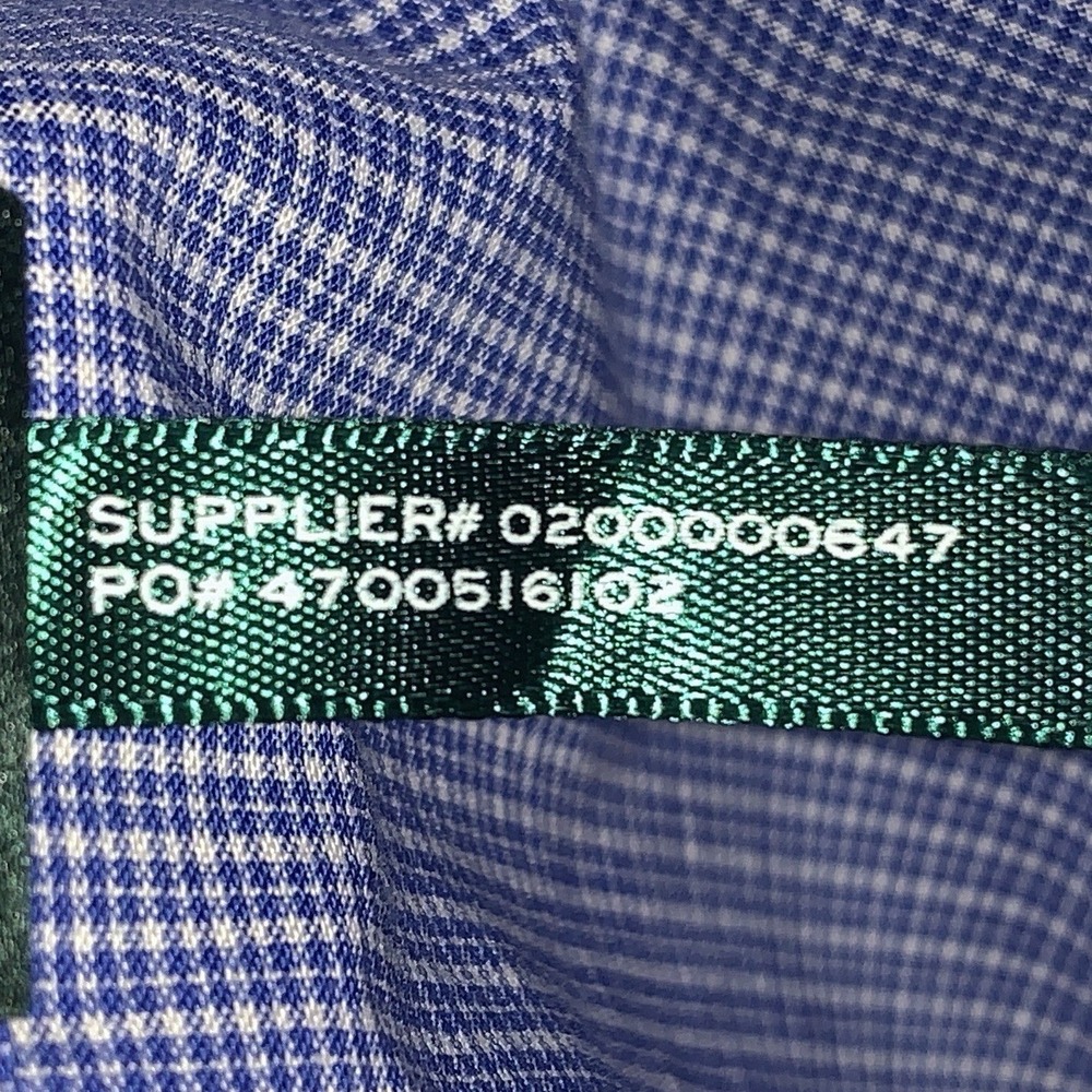 Lauren Ralph Lauren Blue Checkered Shirt Mens XL 17.5 34/35 Classic Fit Non Iron - Picture 6 of 8